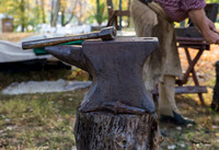 18th Century Blacksmiths anvil and hammer-7750